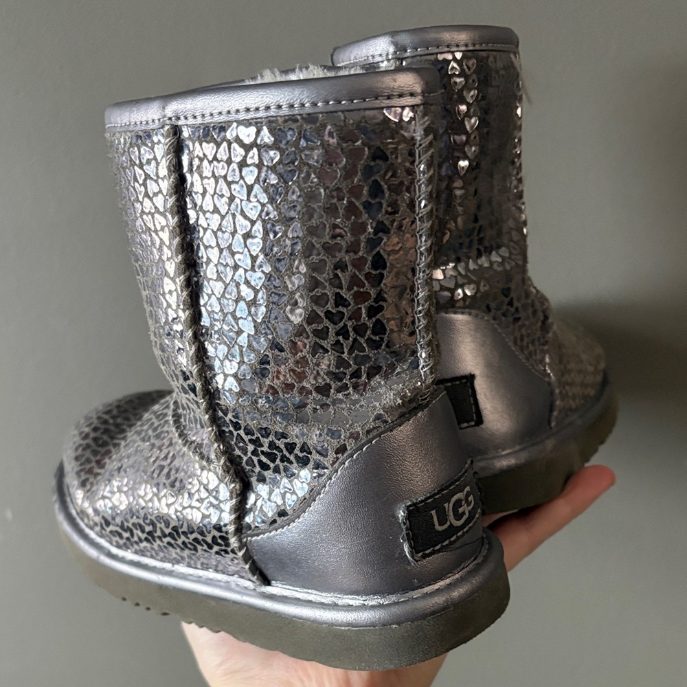 UGG Kids Metallic Silver Boots